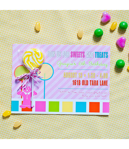 Candy Land Inspired Birthday Party Printable Invitation